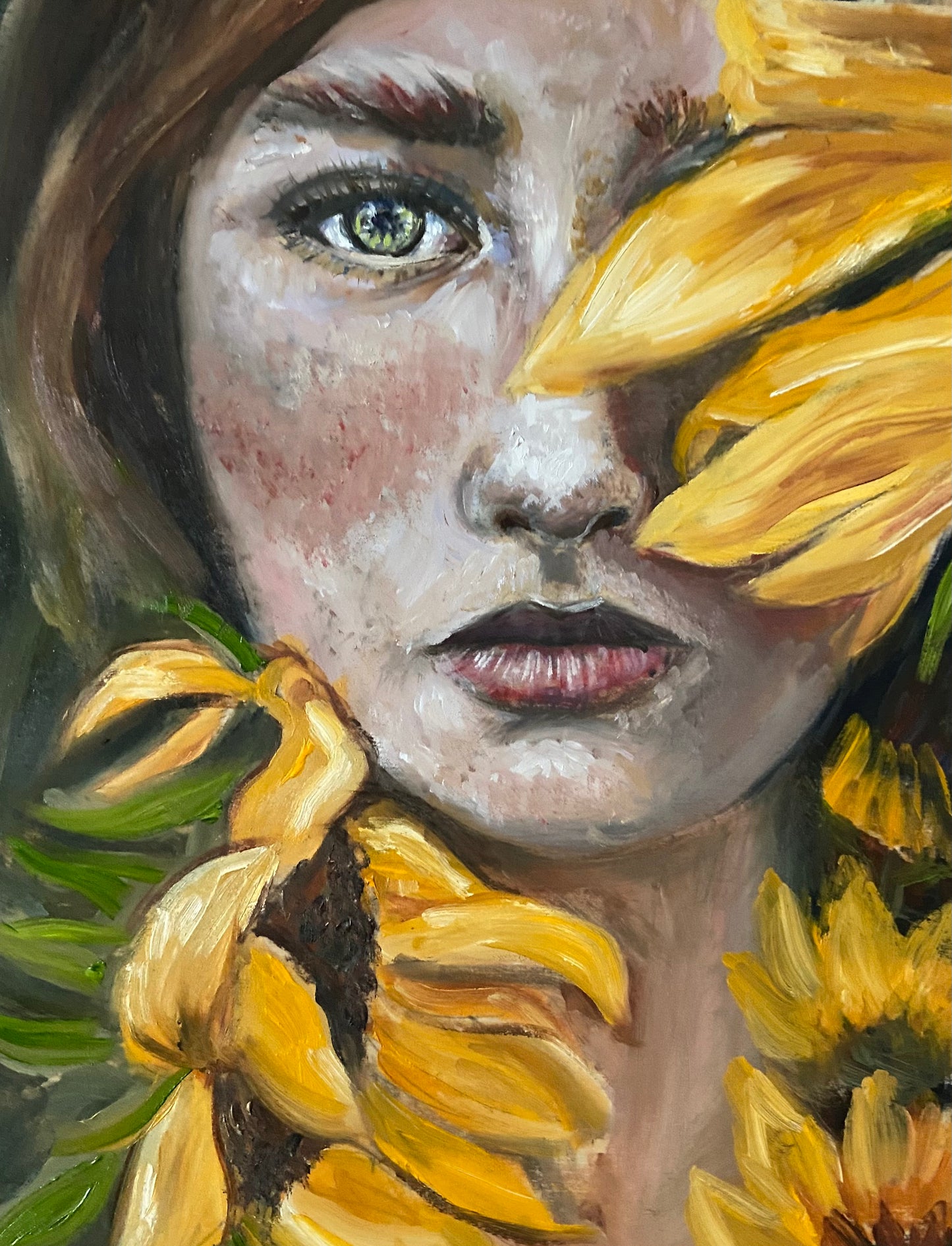 8”x10” Colleen in Sunflowers