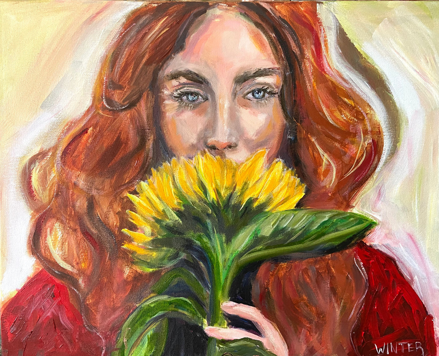 16”x20” Picking Sunflowers”