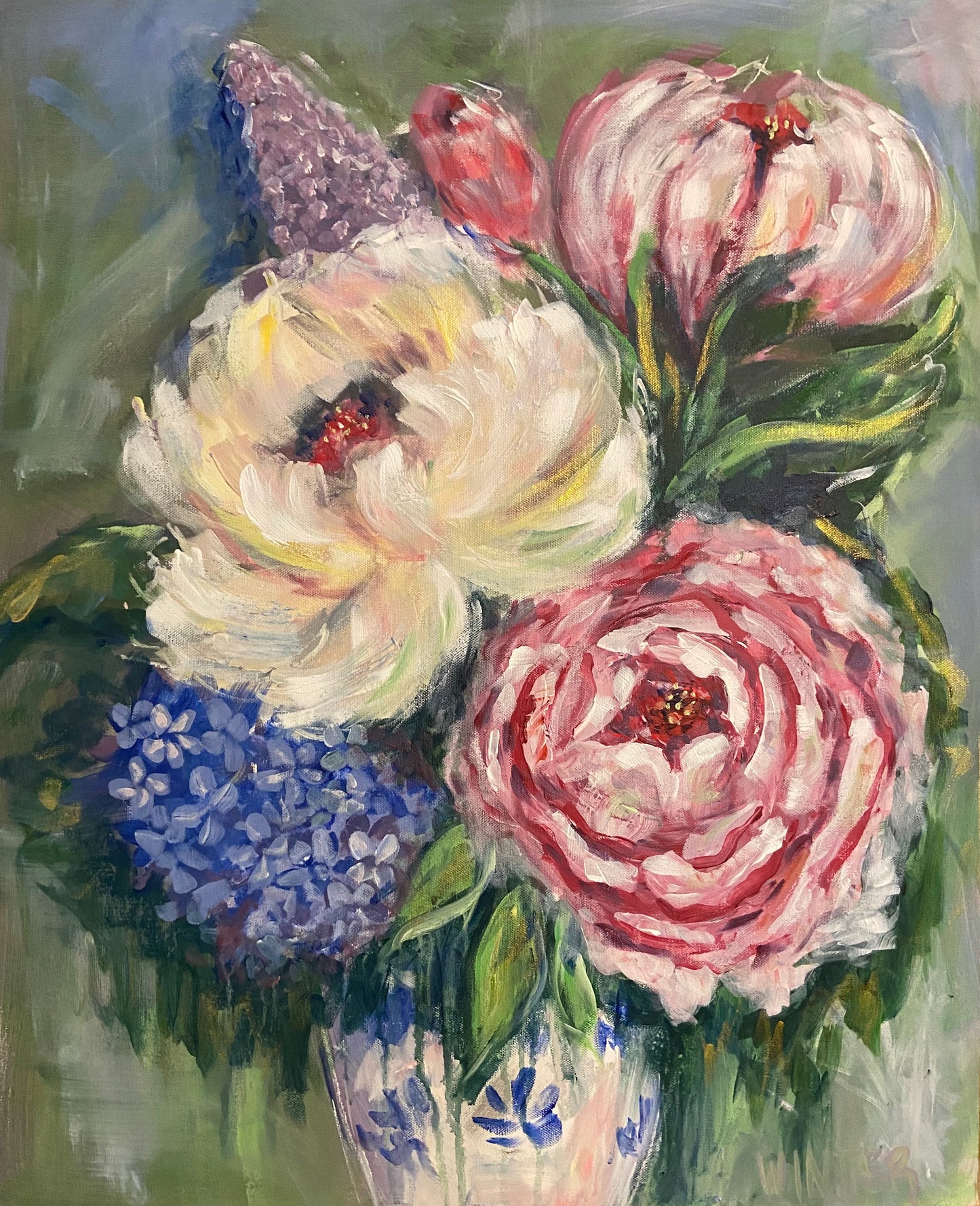 24”x30” Peonies Blossom