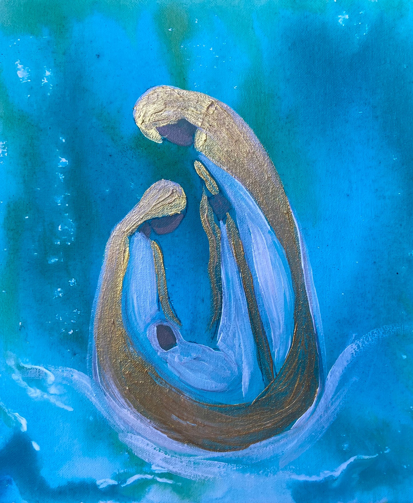 Original Art Printed Note Cards "Manger"